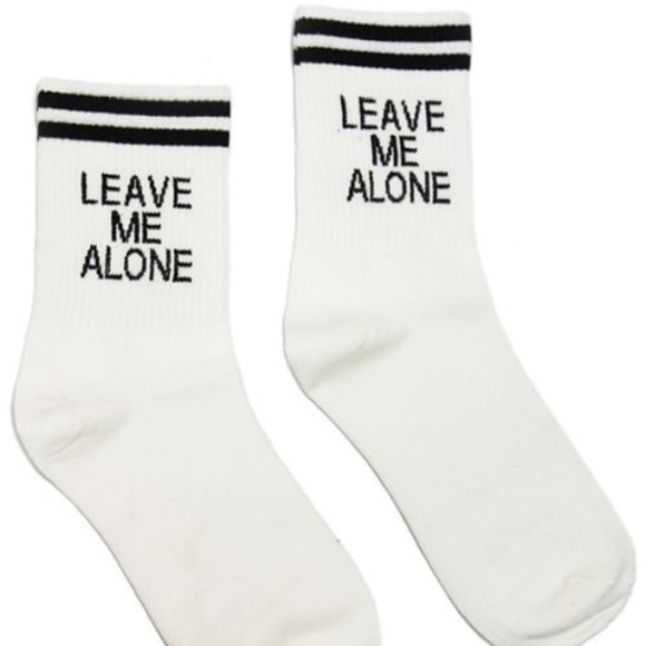 Leave Me Alone Black Ankle Socks - Picture 4 of 8
